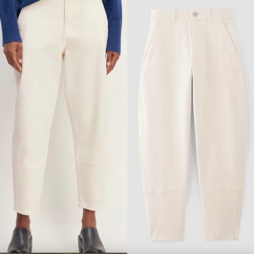 Everlane The Utility Barrel Pant In Bone Size 2 Tall New